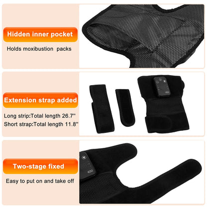 Heated Vibration Knee Massager Brace: size chart reference