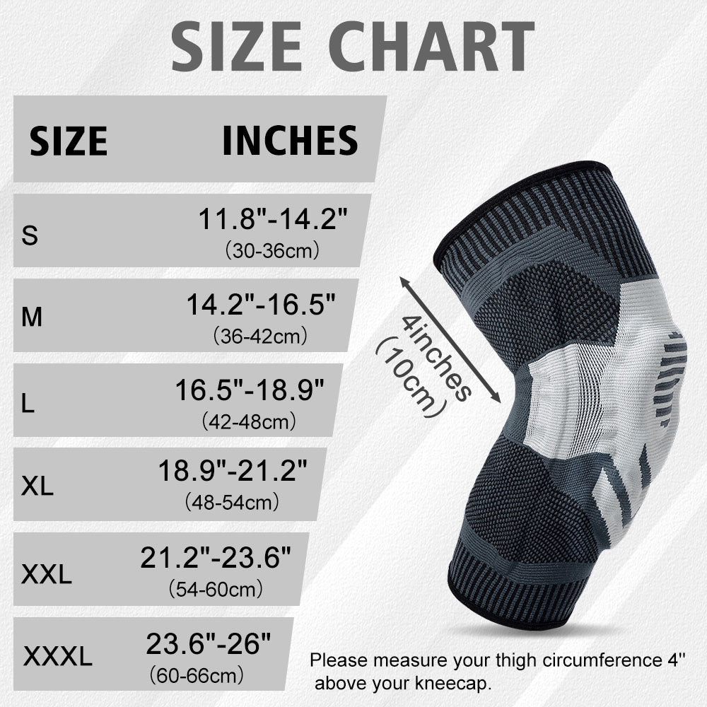 Plus Compression Knee Brace: fabric and stitching detail