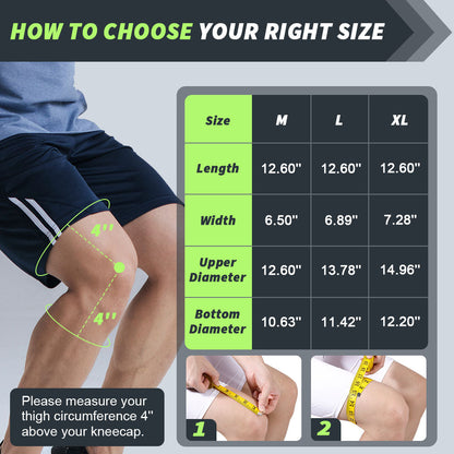 Compression Knee Sleeves: fabric and stitching detail