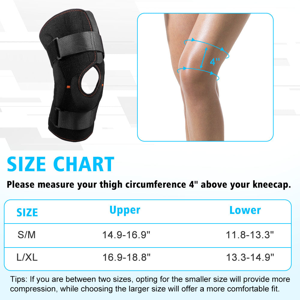 Hinged Knee Brace: fabric and stitching detail